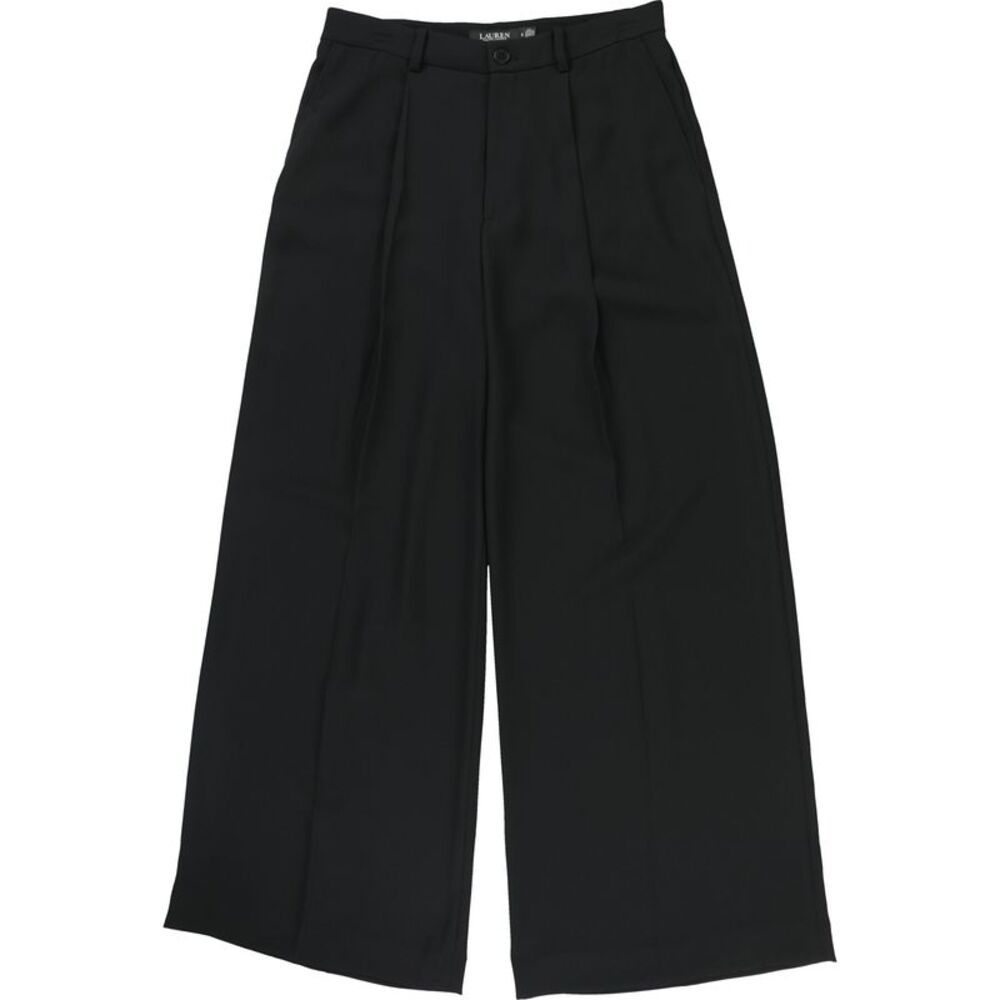 Ralph Lauren Womens Double-Faced Georgette Wide Leg Straight Dress Pant Slack...